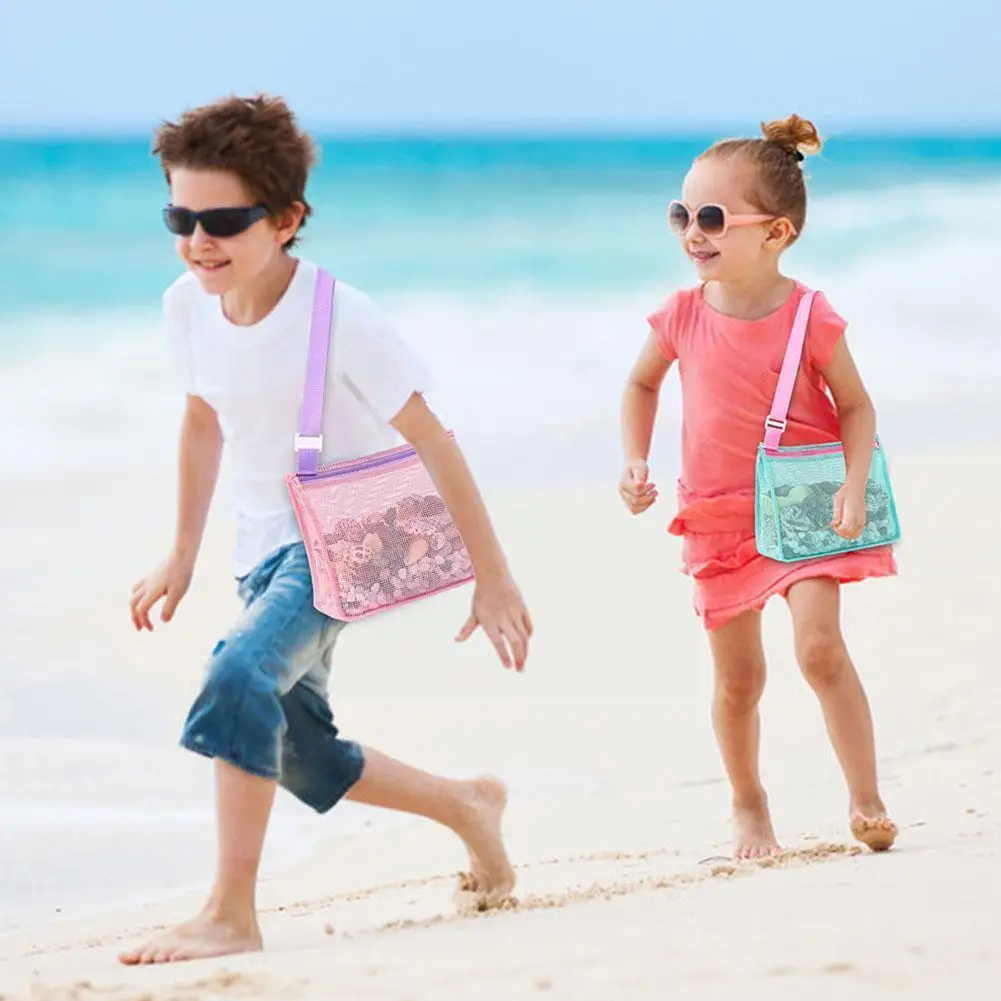 

1pcs Beach Storage Bag Mesh Bag Children's Collection Bag Portable Outdoor Travel Backpack For Men And Women N6q3