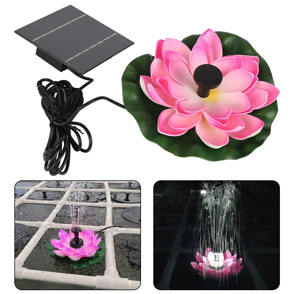 

Energy Efficient Lotus Flower Solar Water Pump, Landscaping Floating Solar Bird Bath Fountain Conceal The Pump Pond Decoration