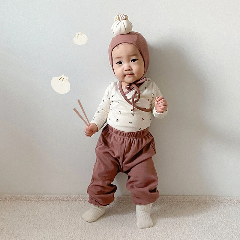 Lemurpapa Baby Clothes Boy Girl Funny Steamed Stuffed Bun Onesie Suit Cute Baby Sets INS Korean Baby Gift Ropa Bebe Outfits