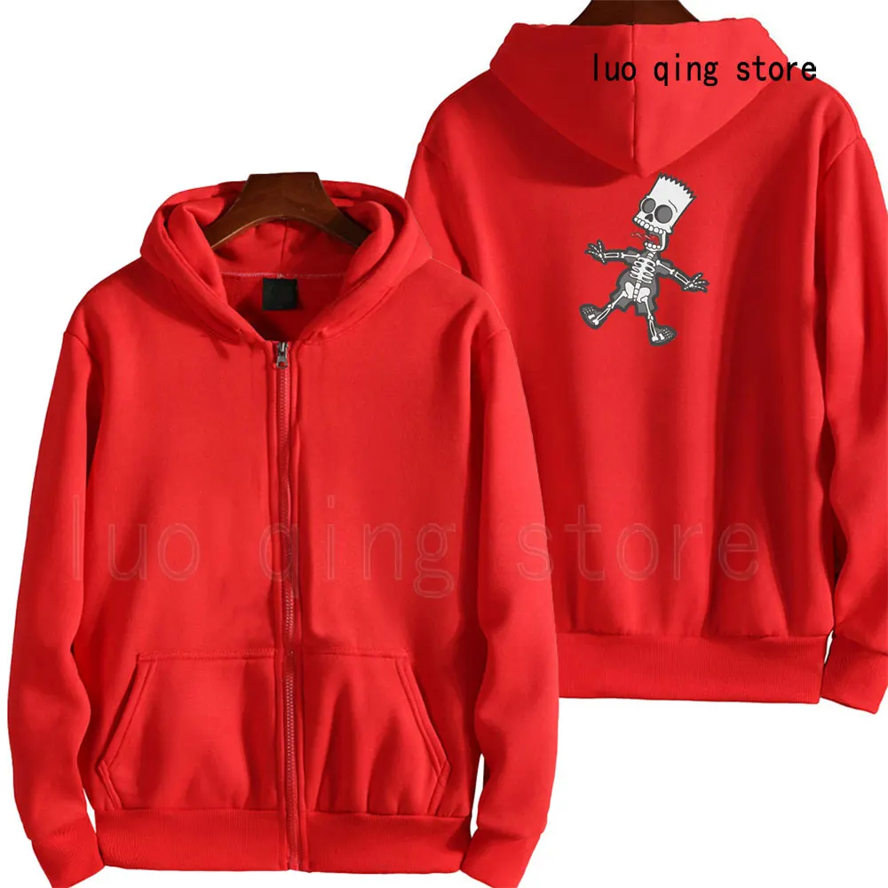 

Spring and Autumn Fashion New Style Sweater Coat Skull Pattern Printed Men's and Women's Daily Casual Top Large Zipper Shirts
