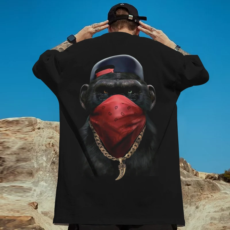 Футболки с животными для мужчин свободные футболки большого размера 3d принтом