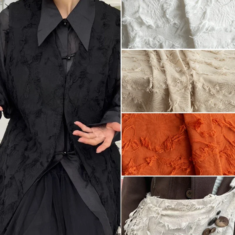 Фото Сумка с кисточками DIY Ткань Льняной жаккардовый темный цветок Ручная работа Цветочное пальто Юбка Одежда Дизайнерская ткань №2