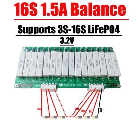 Пассивная балансировочная плата LiFePO4 4S 8S 16S