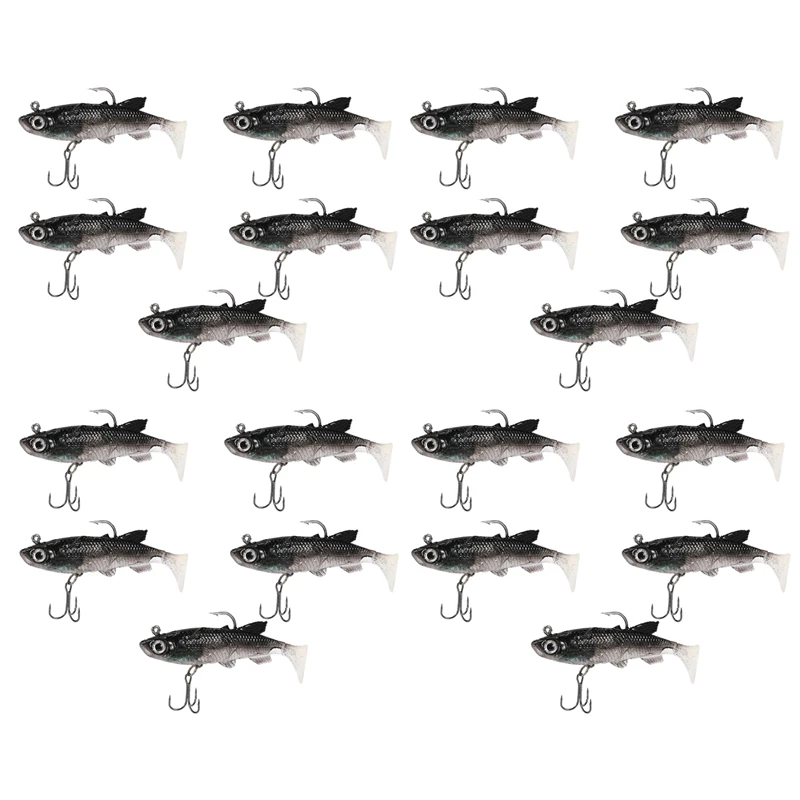 

20Pcs Soft Lure 8Cm 14G Wobblers Artificial Bait Fishing Lures Sea Bass Carp Fishing Lead Fish Jig