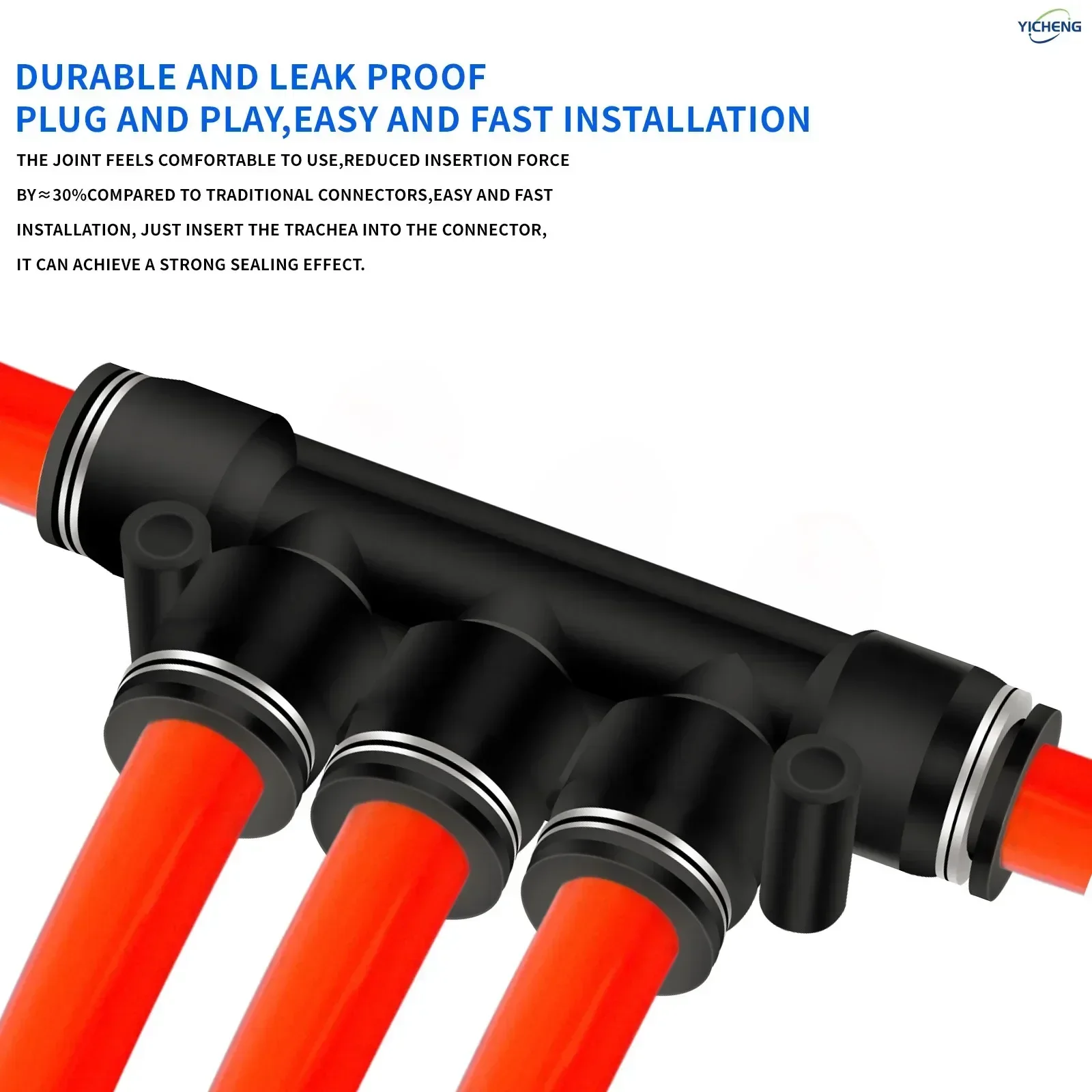 Многоканальный соединитель шланга YICHENG PNEUMATIC наружный диаметр трубки 12 мм