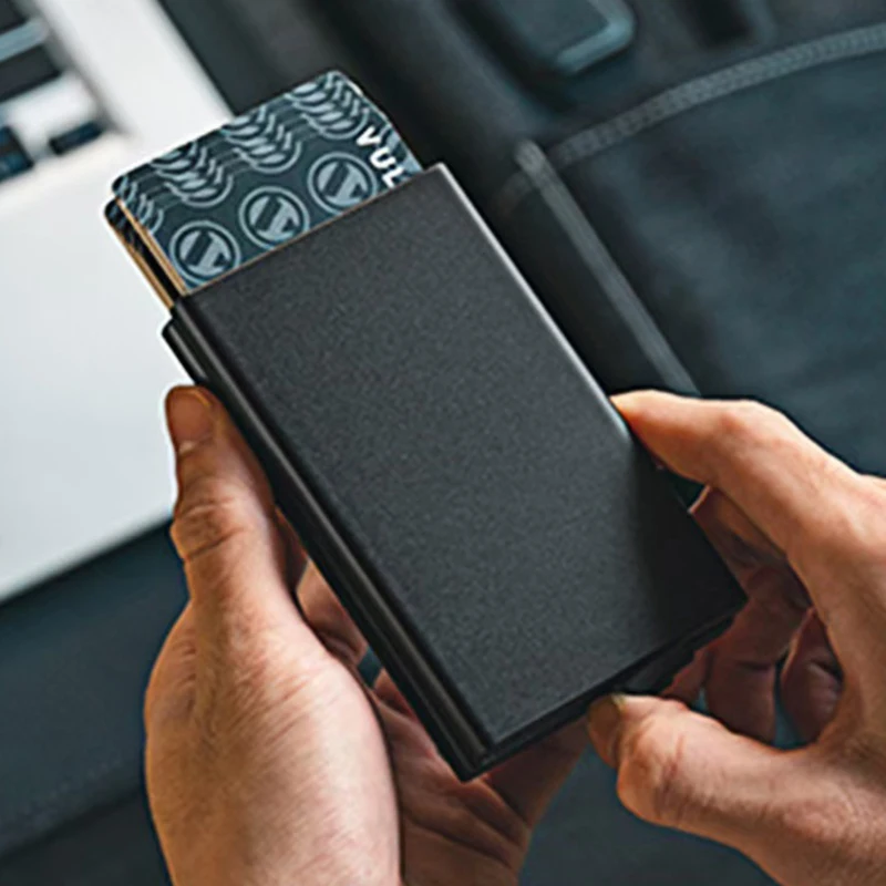 Держатель для кредитных карт Rfid металлический тонкий умный кошелек мужские