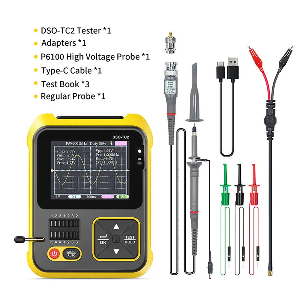 

Tester Cable Thyristors Transistor Configuration DSO-TC2 Digital Diodes Dual Diodes FETs Handheld Configuration