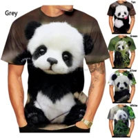 new fashion cute panda 3d printing t shirt men women summer casual short sleeve shirt tops