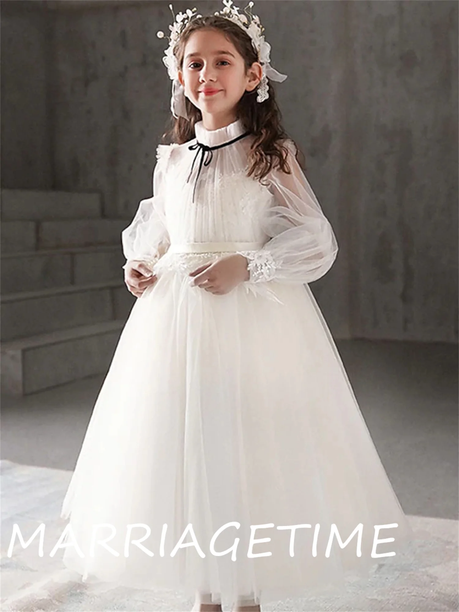 

Элегантные белые цветочные платья для девочек на свадьбу 2022 официальное женское платье Детское бальное платье для Первого Причастия плать...