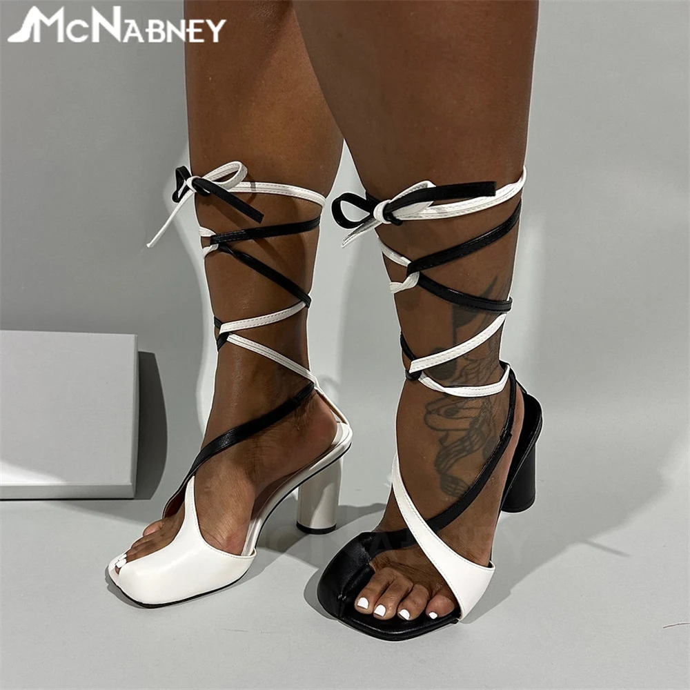 Сандалии женские на высоком каблуке босоножки с ремешками щиколотке туфли