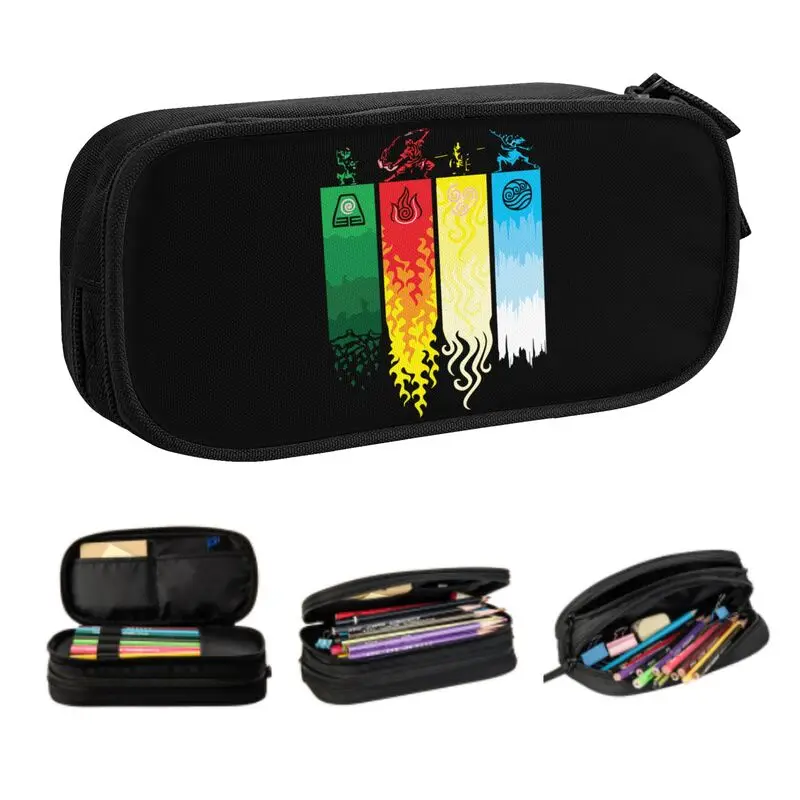 

Cartoon Last Airbender Avatar Element Korean Pencil Cases Girl Boy Large Storage Pencil Pouch Students Stationery