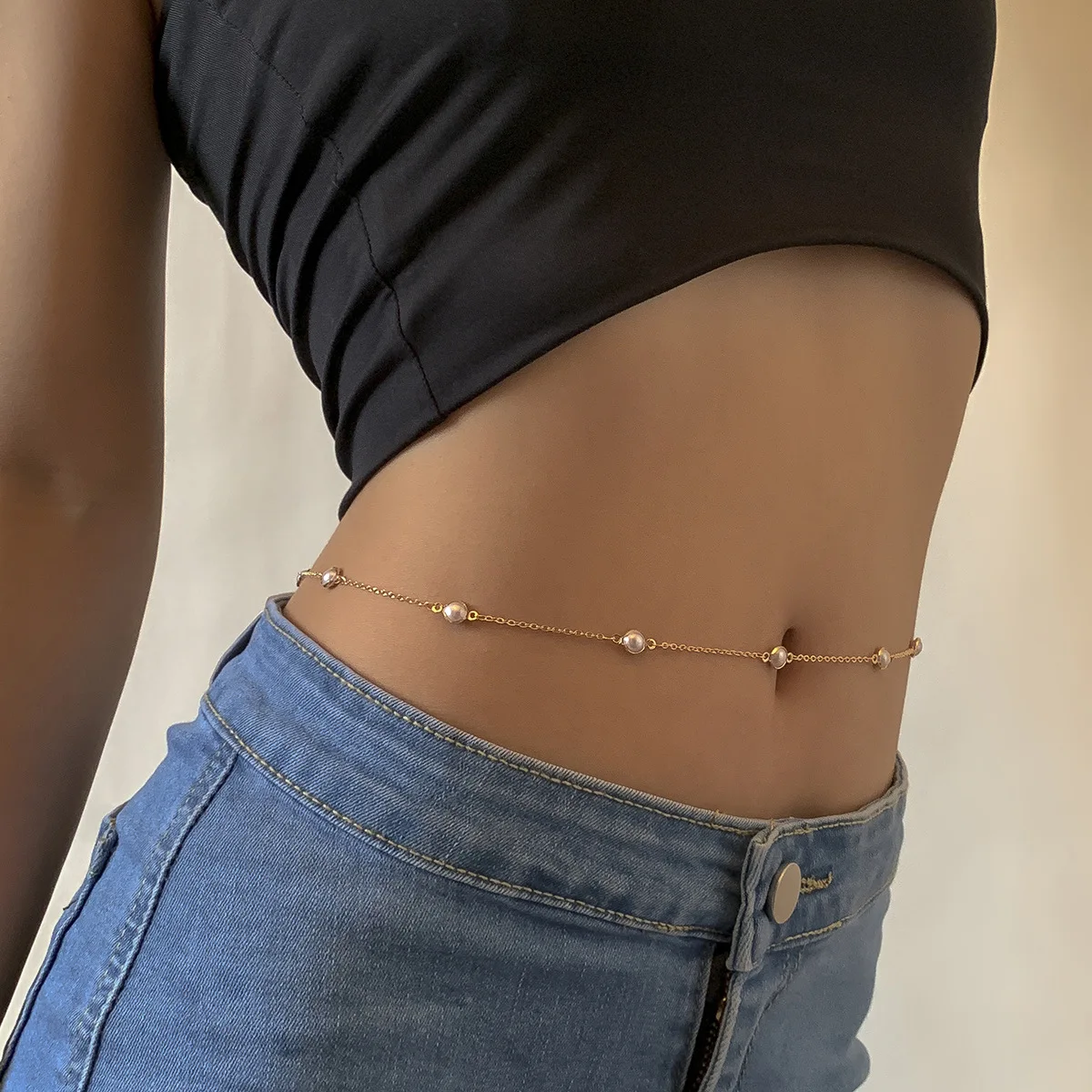 

Sexy Body Waist Chain Jewelry For Women Vintage Minimalism Crystal Belly Belt Chain Bohemia Spring Summer Beach Vacation Bijoux