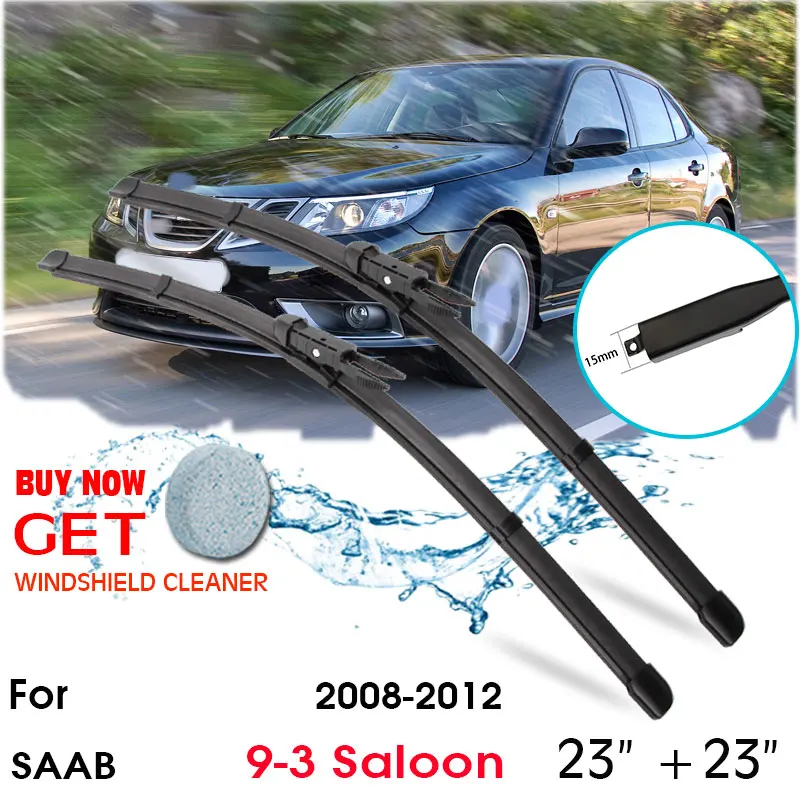 

Car Blade Front Window Windshield Rubber Silicon Refill Wiper For SAAB 9-3 Saloon 2008-2012 LHD / RHD 23"+23" Car Accessories