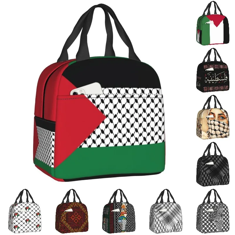 

Custom Palestine Flag Lunch Bag Women Warm Cooler Insulated Lunch Box for Student School Thermal Bags lunchbag