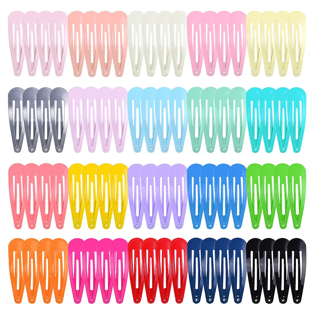 

50pcs/lot Lovely Hairpins Bangs Hair Clips Pins Metal Hairgrip Candy Colorful Snap Waterdrop Girls Kawaii Hair Accessories Kids