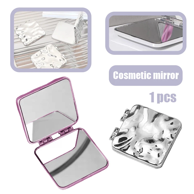 Зеркало для макияжа Портативное мини-зеркало из искусственной кожи с