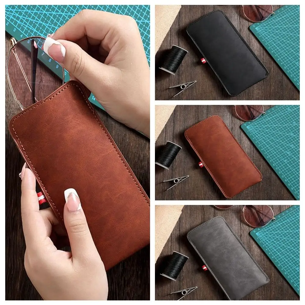 

Rectangle PU Leather Glasses Bag Soft Solid Color Glasses Protective Sunglasses Cover Reading Eyeglasses Pouch Outdoor