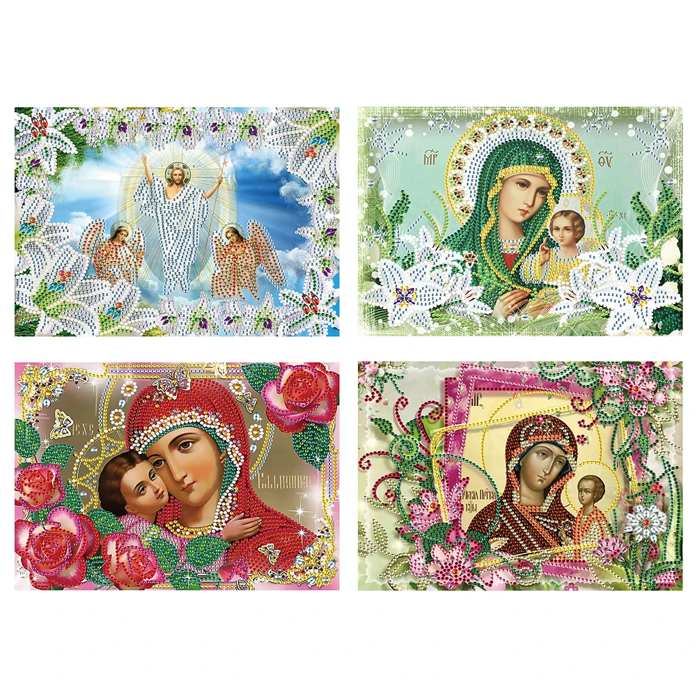 

5D Special Shaped Diamond Painting Religious DIY Partial Drill Rhinestone Figure Embroidery Cross Stitch Kits Bead Diamond Art