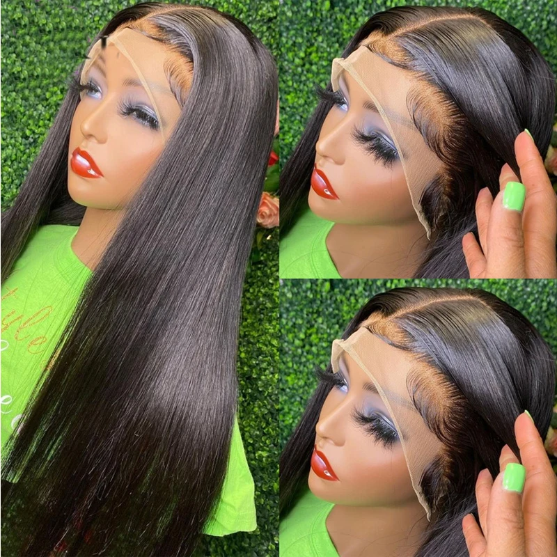 

26Inch 180%Density Long Silky Straight Synthetic Lace Front Wig For Women With Baby Hair Heat Resistant Fiber Hair Daily Wig