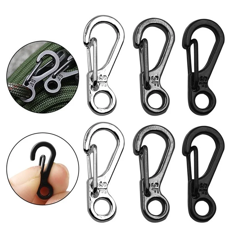 

50Pcs Mini Spring Key Hang Mountain Climb Quickdraw Carabiner Keychain Keyring Camp Clasp Hook Backpack Snap Clip Buckle Padlock
