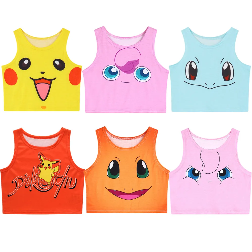 Аниме Покемон Пикачу джигглиффи сексуальная девушка косплей костюм Топ рубашка