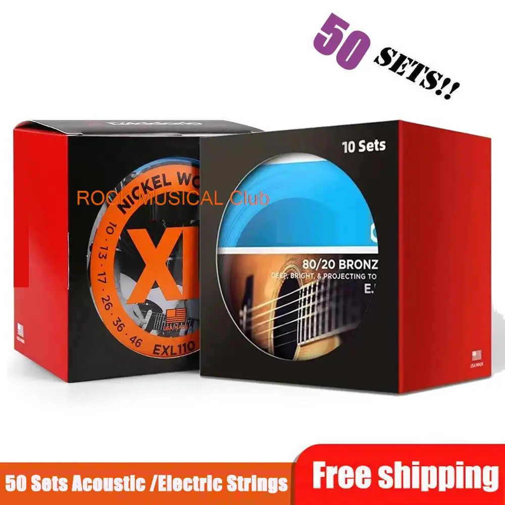 

50 Sets/Package!!! Electric Guitar Strings For Acoustic Phosphor Bronze /Nickel Beginner Classical Guitar Accessories Wholesale