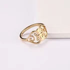 Кольцо женское винтажное из нержавеющей стали золотого цвета с цветком