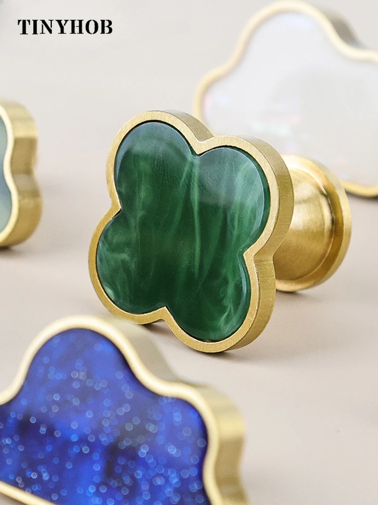 Tinyhob розовая латунная мебельная ручка в форме облака красочная скандинавская