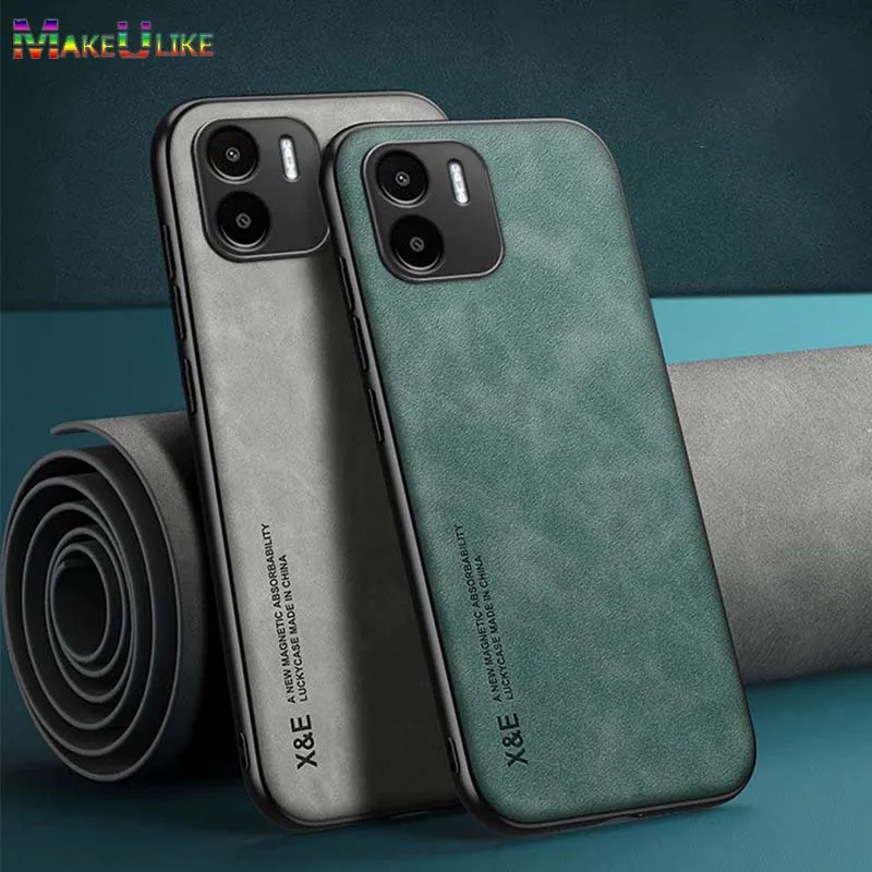 

Magnetic Case for Xiaomi Redmi A1 Case Leather Silky Feel Slim Cover for Redmi A1 Shockproof Case