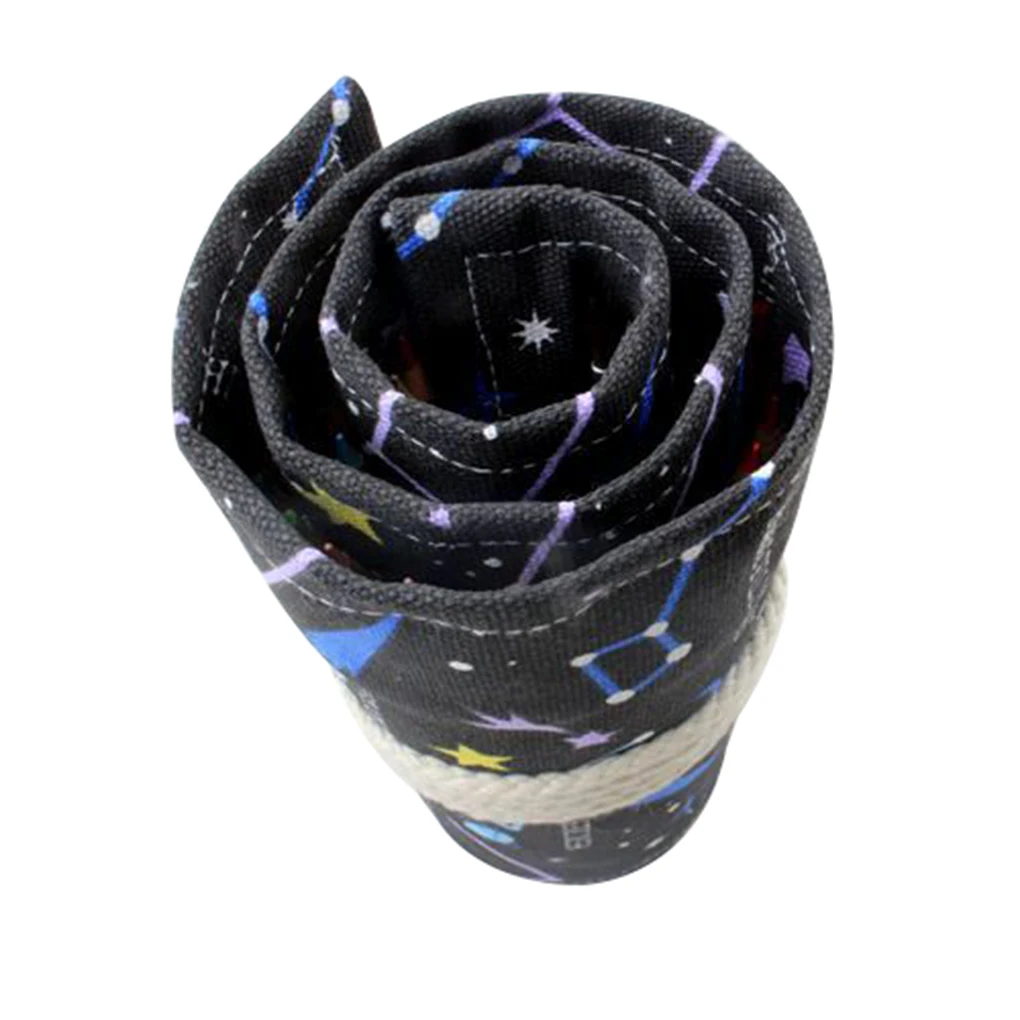 

Цветной холщовый карандаш с рисунком звездного неба, ручка большой емкости в рулоне, школьная Ручка для студентов, фоторучка с 72 отверстиями