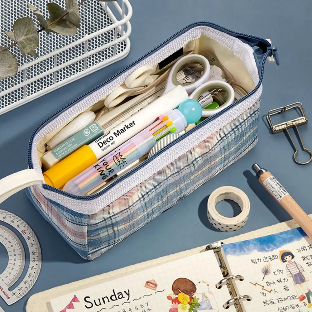 

Pencil Case Large Capacity Multifunctional Canvas Cute School Supplies Pen Bag for Students Home Office Storage