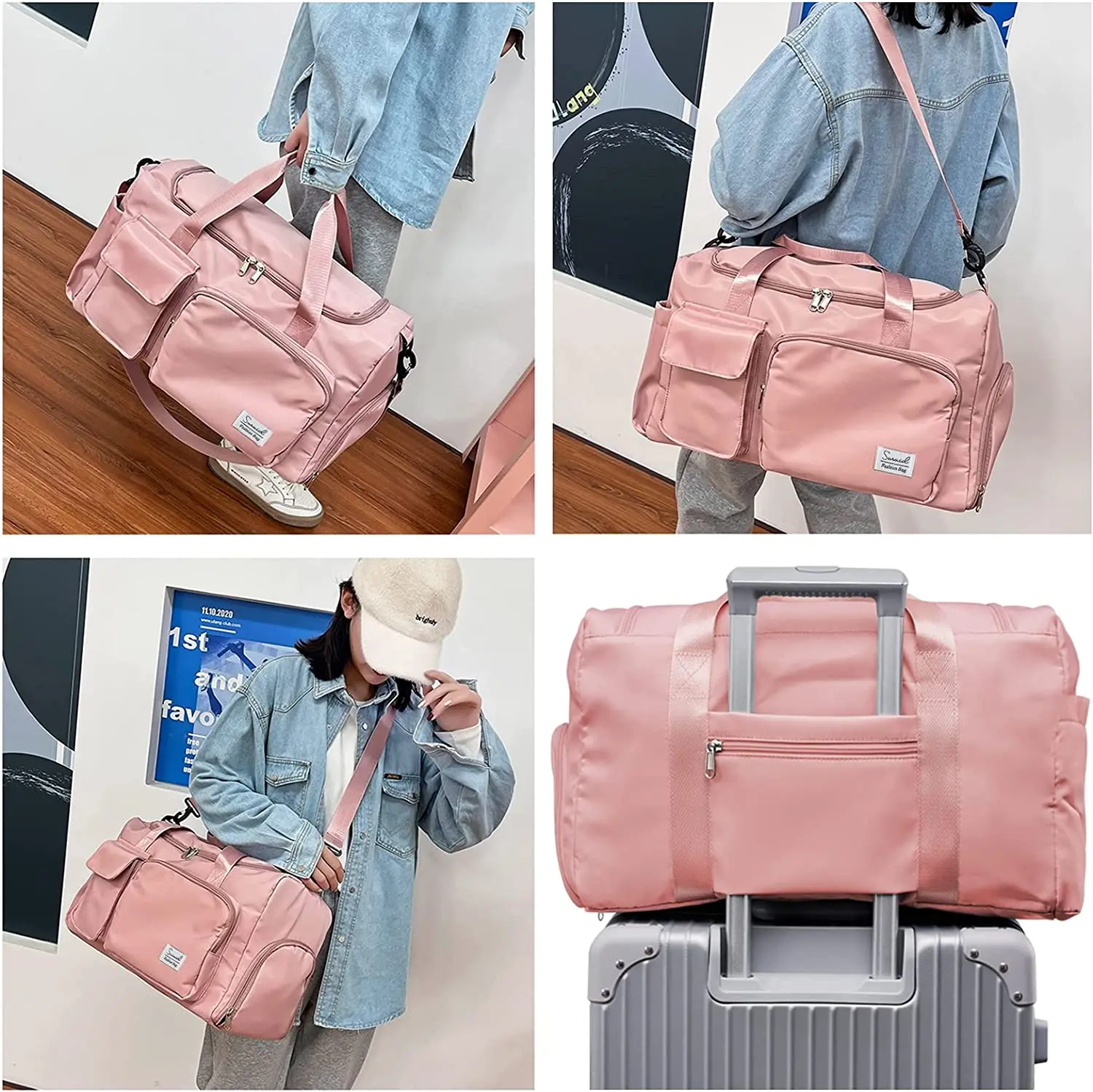 2022 New Travel Duffel Bag with Shoes Compartment Sports Gym Bag with Dry Wet Separated Pocket for Men and Women