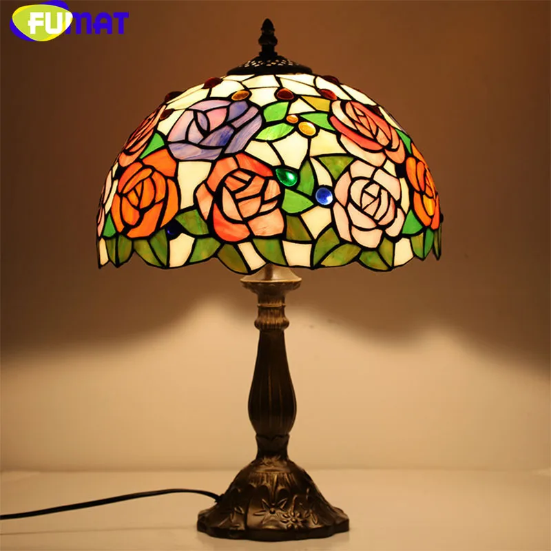 

FUMAT Tiffany Lamp Stained Glass Light For Home Decoration Children Bedside Lamp Living Room Table Light Artistic Night Light