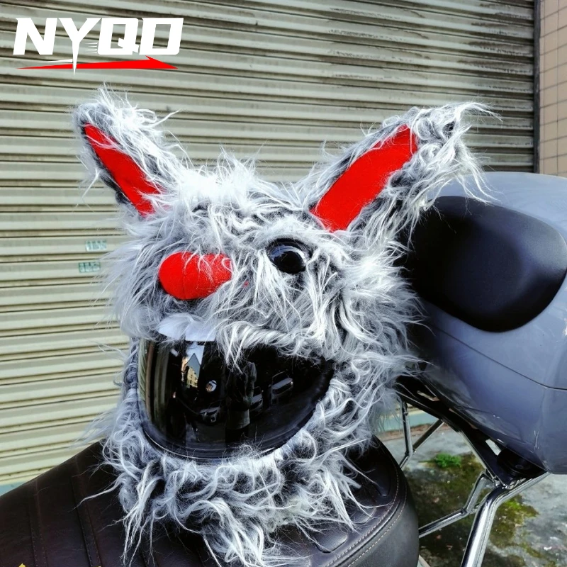 Чехол на шлем с длинными волосами сумасшедший серый кролик чехол голову анфас