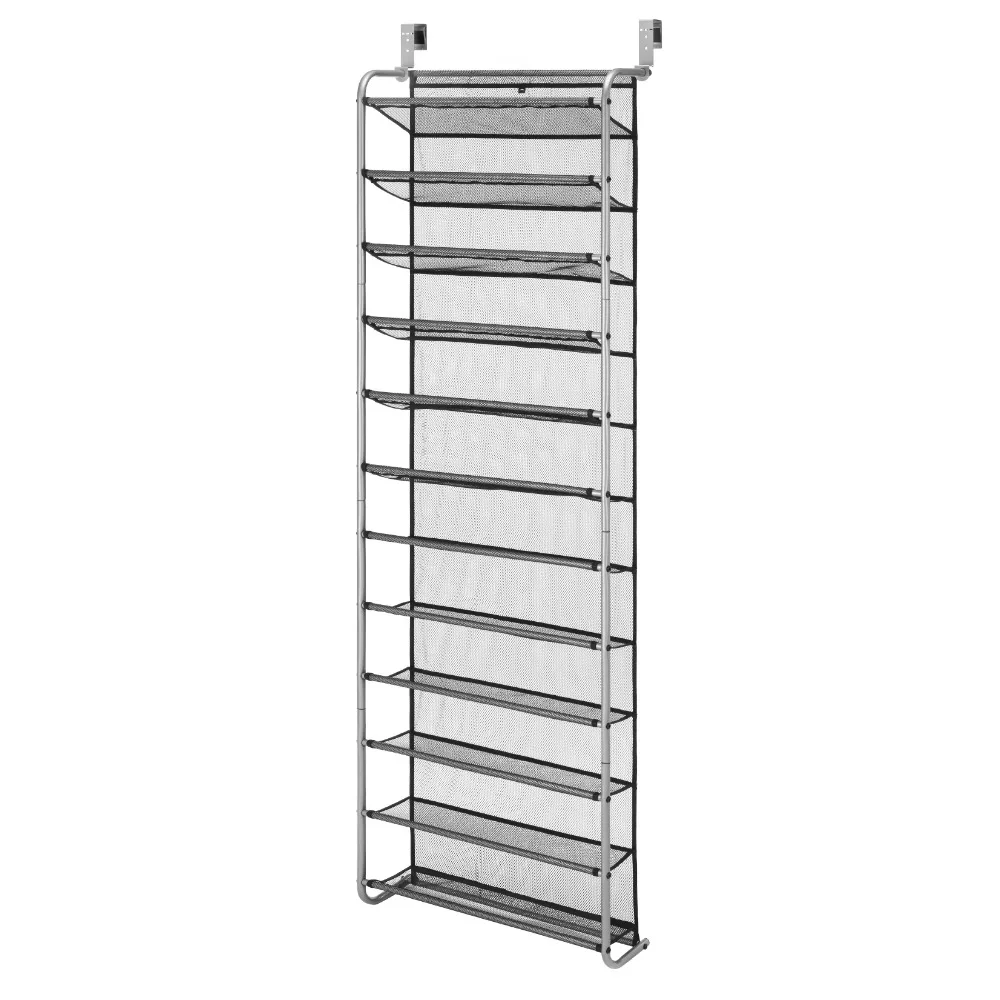 

Mainstays 12-Tier over the Door Shoe Rack for 36 Pairs, Metal, Gray