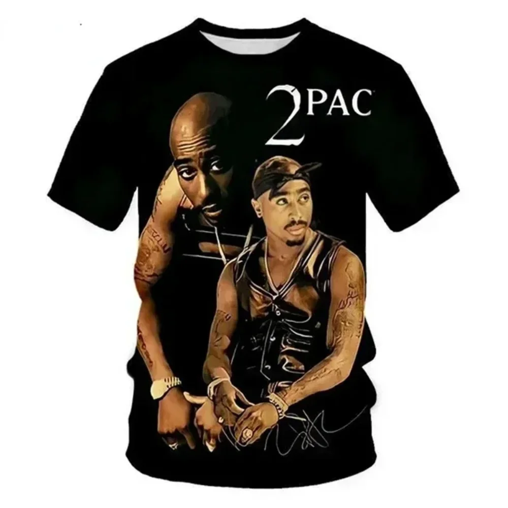 Фото Новая футболка Harajuku Мужская футболка Мода 2pac Графические футболки Хип-хоп Мужские футболки Летние топы Футболки Мужская дизайнерская одежда №1