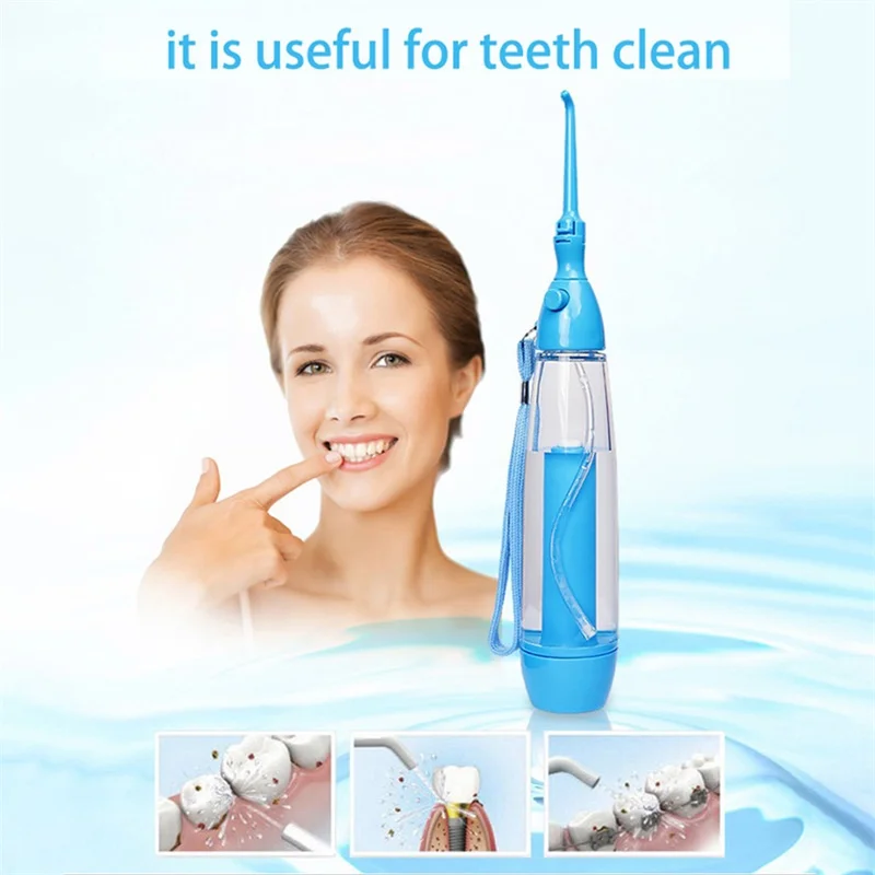

Portable Oral Irrigator Cleaner Mouth Wash Tooth Powerful Irrigation Manual Water Pick Jet Dental Flosser Washing Machine 75ml