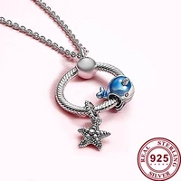 100 925 sterling silver sparkling starfish and narwhal beaded pan necklaces most popular women