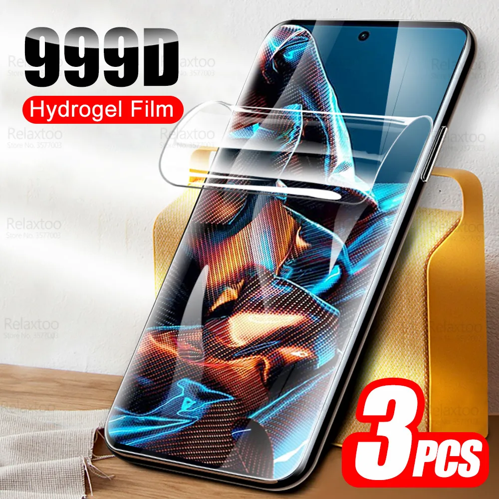 

Гидрогелевая пленка для Poco X5 Pro, 3 шт., полные изогнутые Защитные пленки для экрана Mi PocoX5, X5Pro, Little X, 5, 5X, дневная мягкая защитная пленка, не стек...