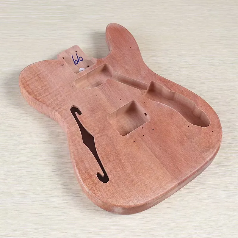 Фото DIY для электрогитары TL-F с одним F-отверстием, корпус Augman, полуфабрикат своими руками, кленовый гриф №5