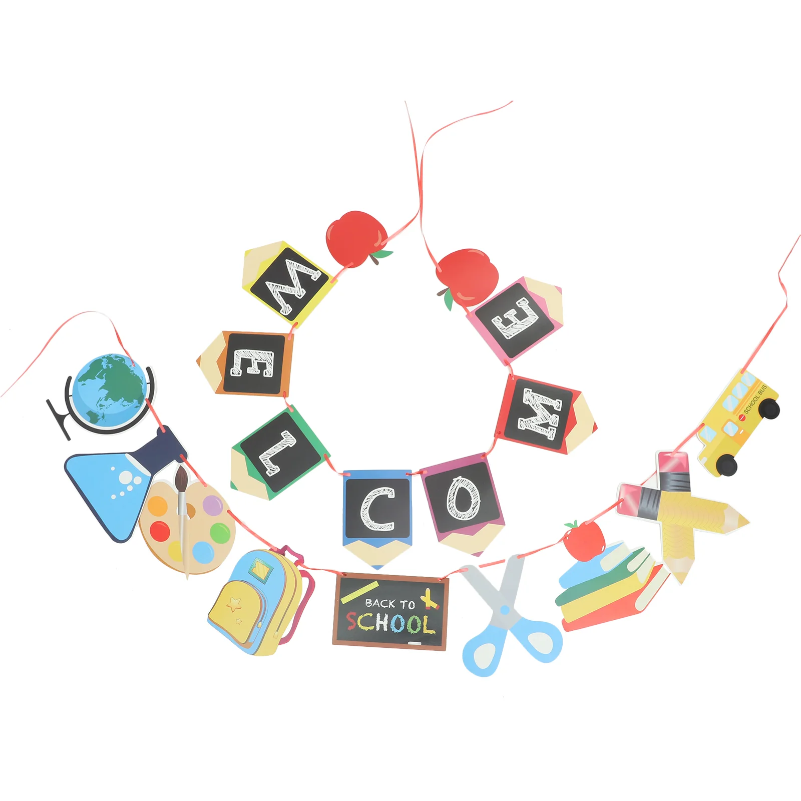 

Banner School Party Welcome Decorations Garland Classroom Bunting First Day Outdoor Banners Decoration Door Supplies Rustic