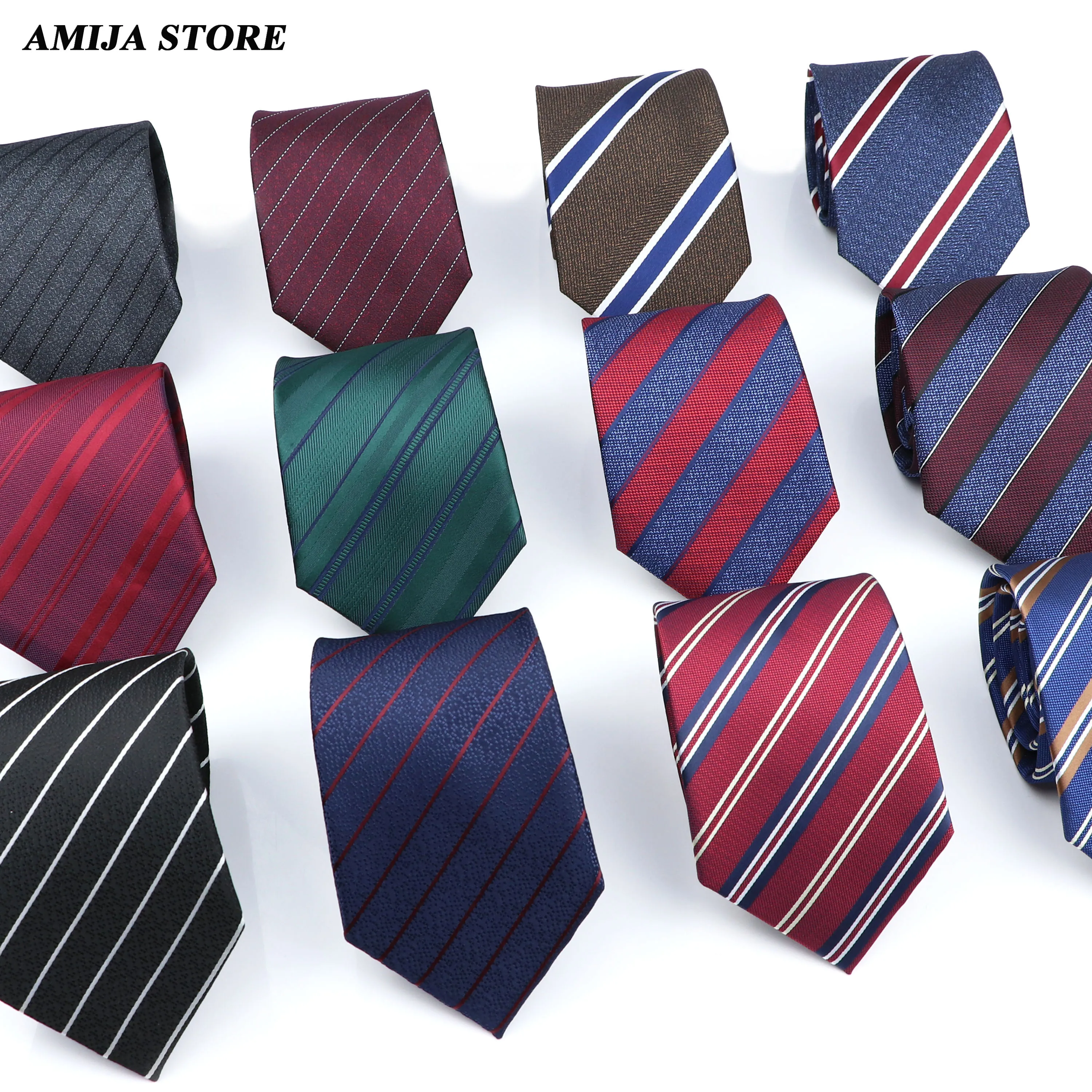 Classic Striped Ties For Men Fashion Suits Plaid Neck Tie Black Red Male Necktie For Wedding Business Party Gravata Formal Shirt