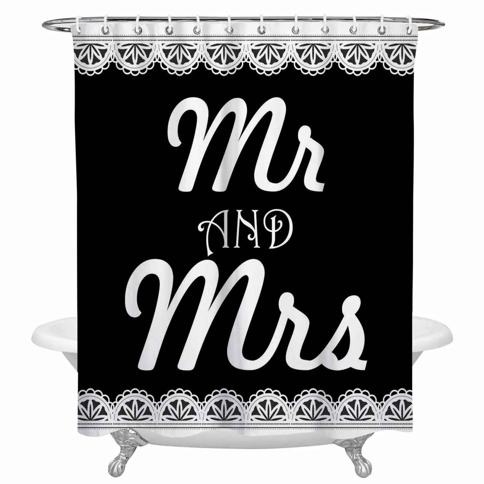 

Занавеска для душа с кружевным текстом для ванной комнаты, Современный домашний декор, водонепроницаемая Штора для ванной из полиэстера