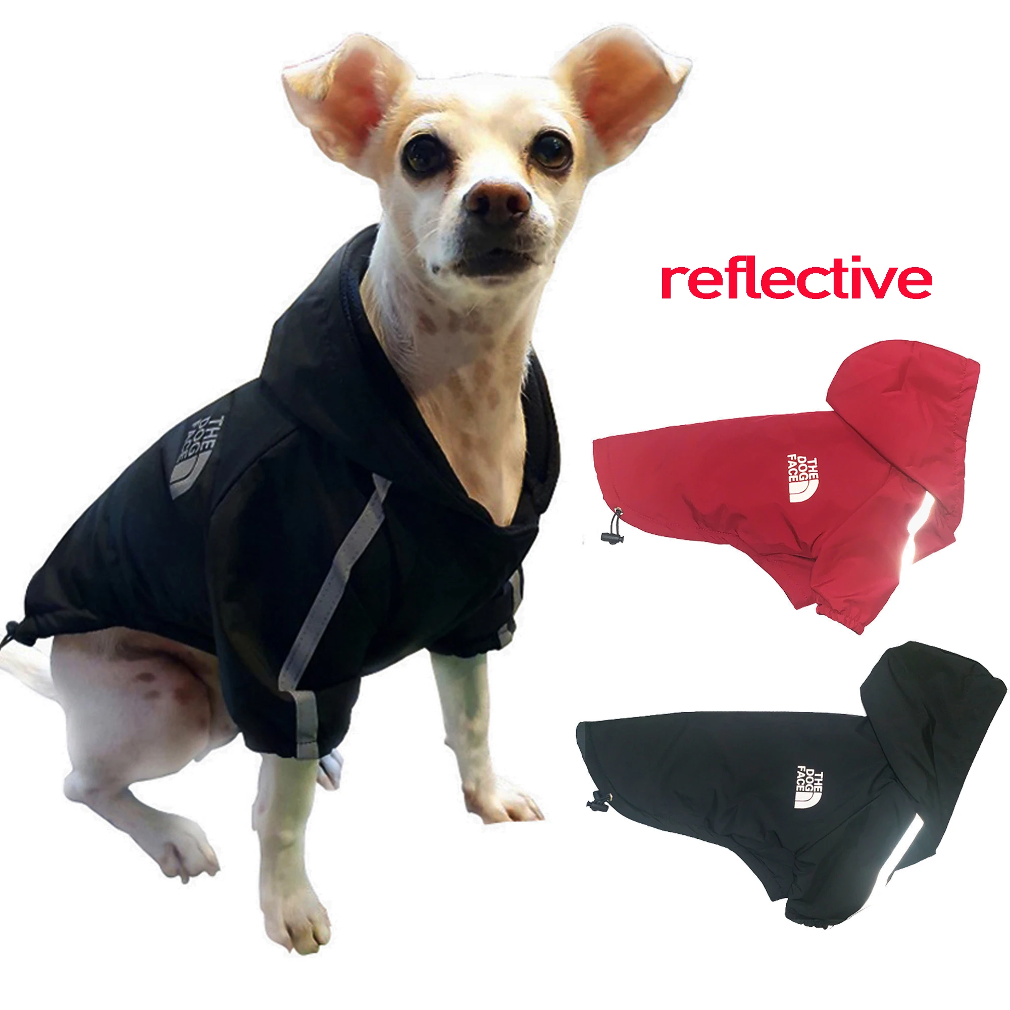 Fashion Reflective Windproof Pet Clothing Pet Dog Winter Warm Dog Clothes for Small Dogs Dog Raincoat Jacket Clothes