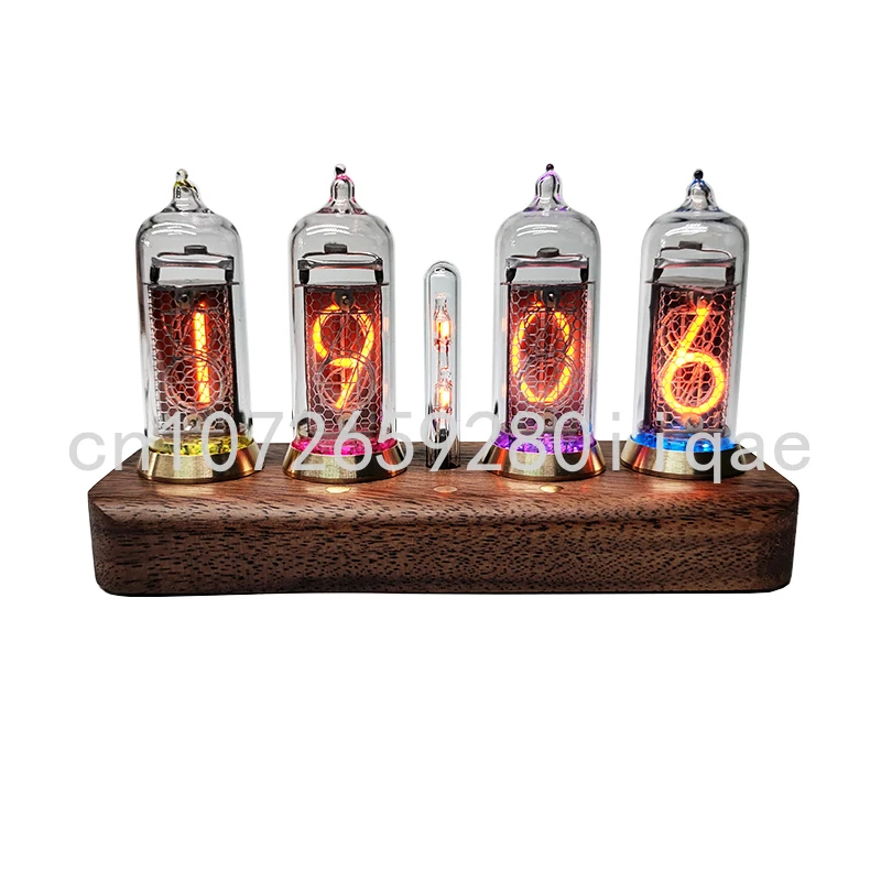 

Glow Tube Clock IN14 Glow Tube Digital Clock Bluetooth Control Solid Wood