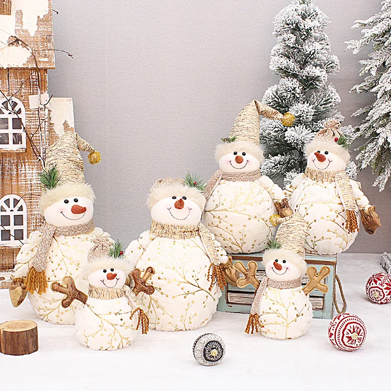 

Рождественское украшение для дома, короткая плюшевая кукла-принт, снеговик для торговых центров, окон отелей, украшения для рождественской ...