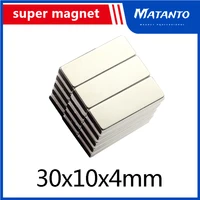 102030pcs 30x10x4 block powerful n35 magnets super sheet permanent magnetic 30x10x4 mm strong neodymium magnet 30104mm