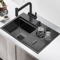 black hidden sink with cover large stainless steel kitchen sink workstation high pressure cup rinser with trash can manufacturer