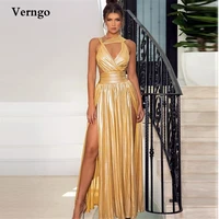 verngo sexy gold long prom dresses high side slit cut out evening gowns floor length party special occasion dress