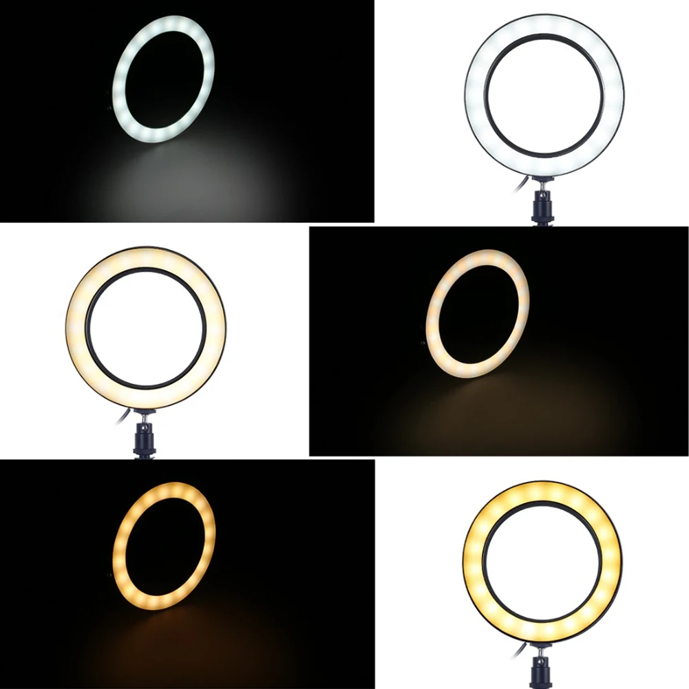 Dimmable Ring Light Selfie LED Round Lamps USB With Phone Holder Tripod Stand For Tiktok Video Light Makeup Photography Set enlarge